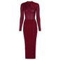 High Quality Autumn Long Sleeve Elastic Dresses