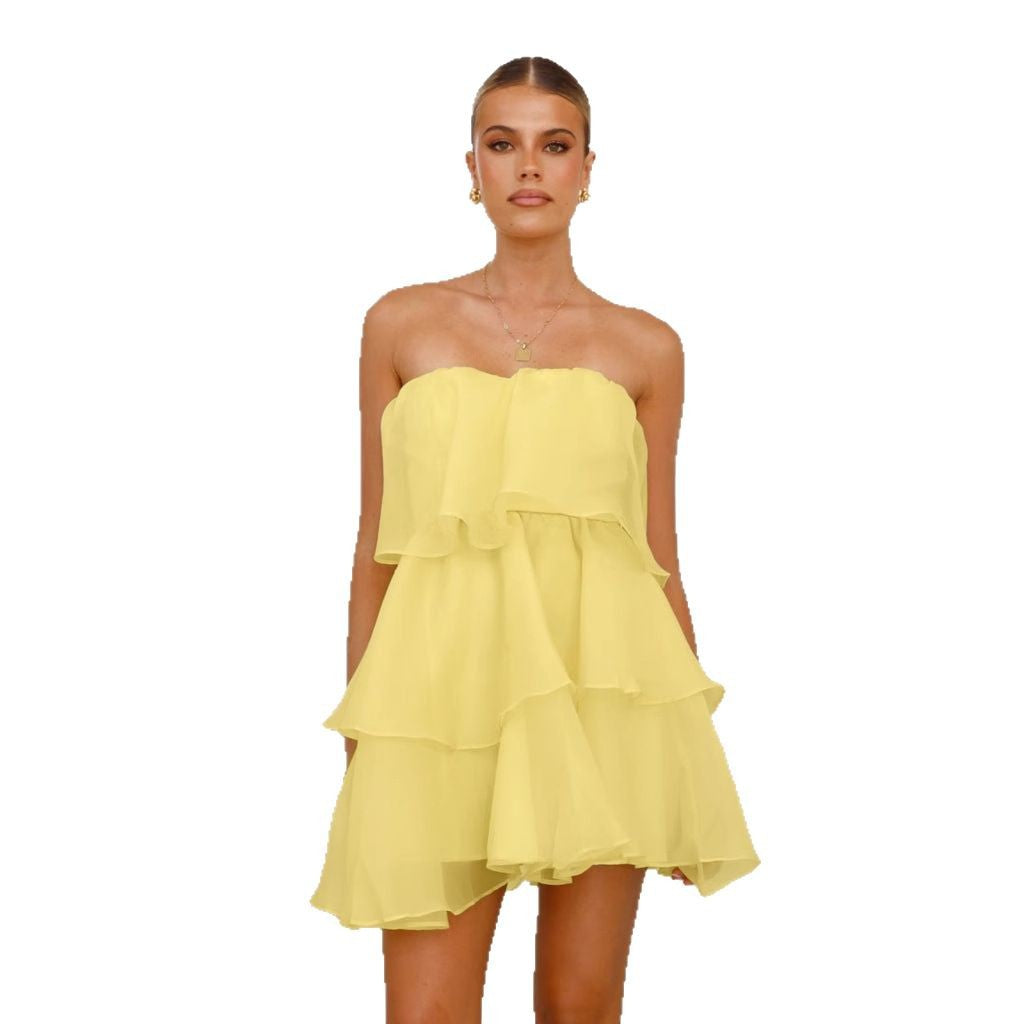 Summer Sexy Fashion Tube Backless Cake Dresses