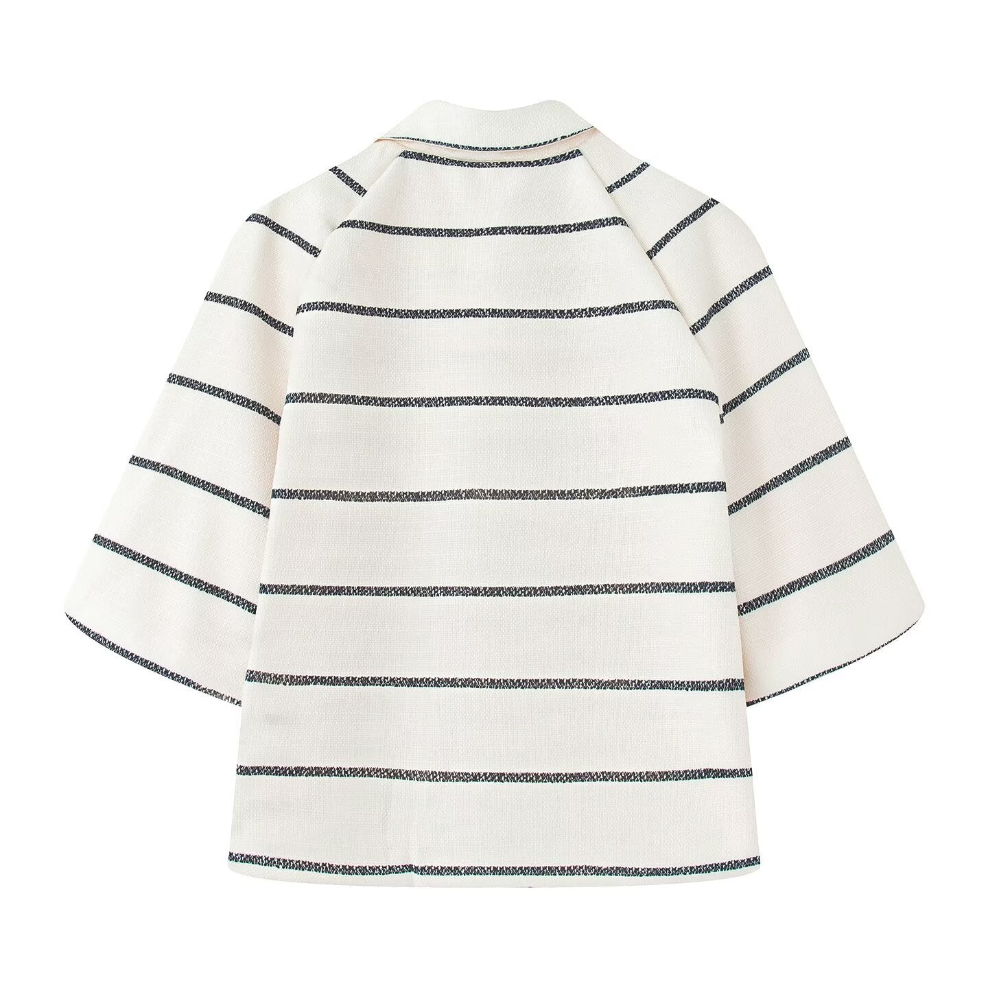 Women's Summer Fashion Striped Classic Style Short-sleeved Suits