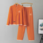 Women's Knitting Creative Horse Embroidery Long Sleeve Casual Trousers Suits