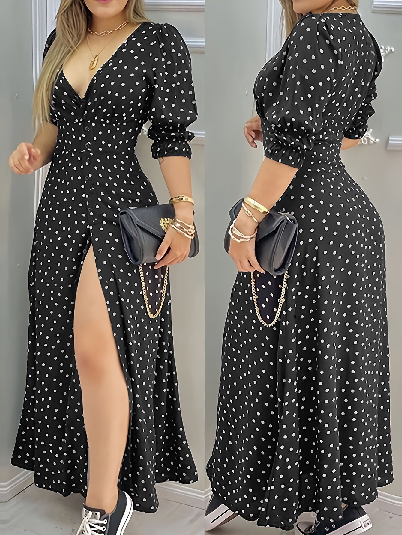 Dress A- Line Polka Dot Elegant Dresses