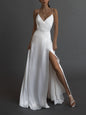 Women's Long Dress Sexy Spaghetti Straps Sleeveless Wedding Dresses