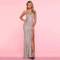 Women's Sexy Sequins Backless Dress Slimming Slit Wedding Dresses