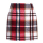 Women's High Waist Tartan Tight Pencil Wool Skirts