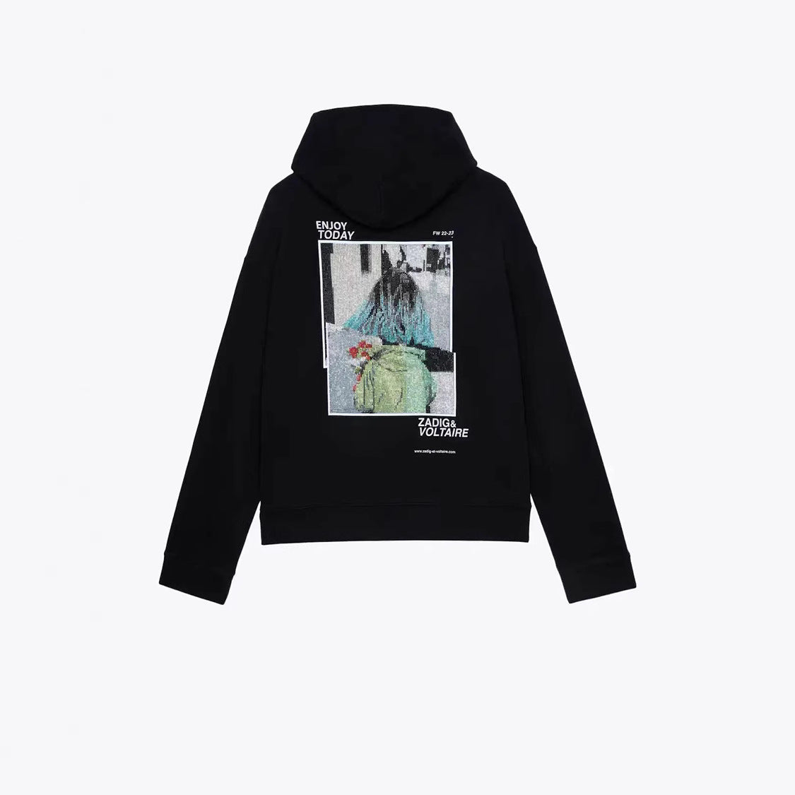 French Niche Chalk Digital Printing Rose Sweaters