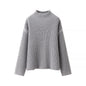 Women's Street Fashion High Collar Contrast Color Sweaters