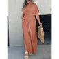 Solid Color Bat Sleeve Elastic Waisted Slimming Dresses