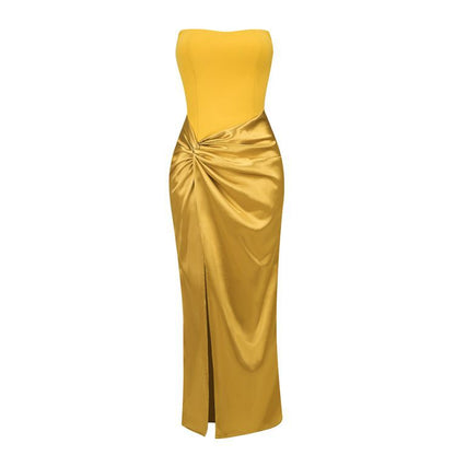 Women's French Sexy Suspender Dress Long Slit Clothing