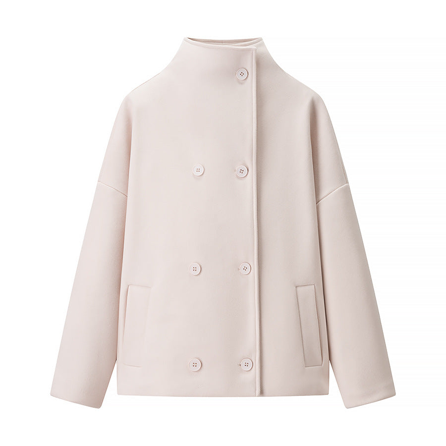 Women's Fashion Casual Polo Collar Bead Leather Coats