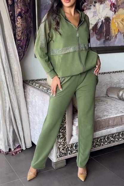 Durable Casual Long Sleeve Trousers Set Suits