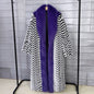 Stitching Contrast Color Super Long Green Fruit Coats