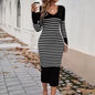 Women's Slim Fit Sexy Deep V Contrast Sweaters
