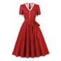 Women's Retro French Lace Temperament Polka Dot Dresses