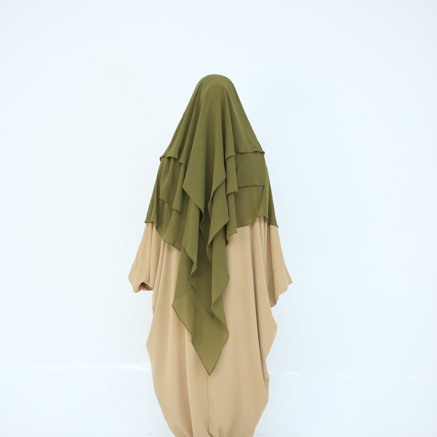 Ruffled Big Swing Headscarf Solid Color Dresses