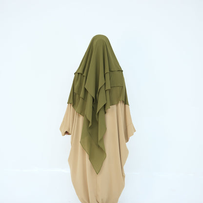 Ruffled Big Swing Headscarf Solid Color Dresses