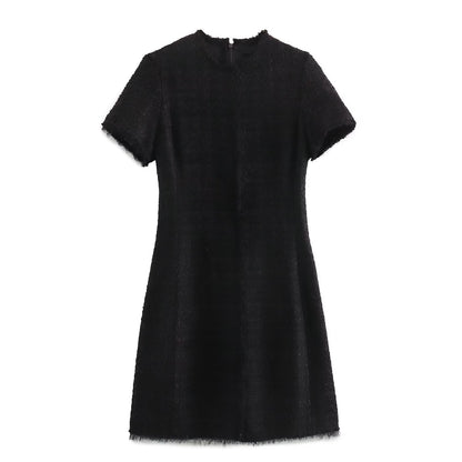 Women's Spring Young Round Neck Texture Classic Style Dresses
