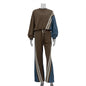 Color Striped Pullover Drawstring Trousers Two-piece Suits