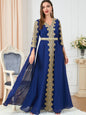 Women's Patchwork Super Long Sleeve Autumn Formal Dresses