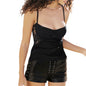 Summer Slim Lace Stitching Hollow Sexy Tops