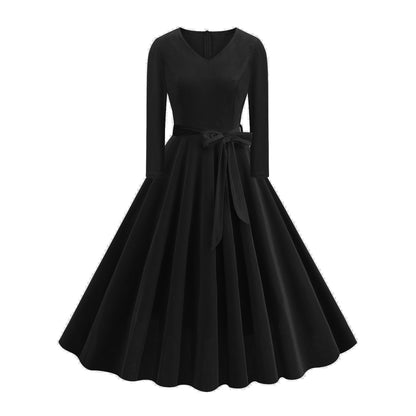 Women's Long-sleeved Autumn Halloween Retro Elegant Large Dresses