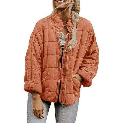 Women's Solid Color Stand-up Collar Loose Pockets Long Coats