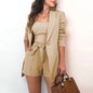 Women's Solid Color Fashion Temperament High Waist Suits