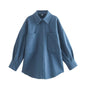Gothic Autumn Woolen Shirt Dark Green Coats