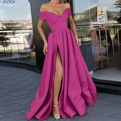 Women's Classy Dress Summer Deep Satin Wedding Dresses