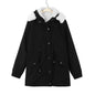 Women's Clothes Mid-length Hooded Winter Lamb Wool Coats