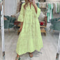 Women's Style Bell Sleeve Lace Solid Color Sexy Long Dresses