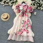 Style Temperament Dress Female Summer Three-dimensional Flower Lantern Dresses