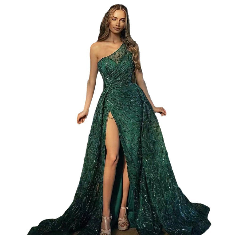 Women's Slit Dress Toast Sequin Sling Wedding Dresses