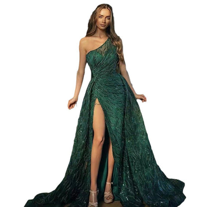 Women's Slit Dress Toast Sequin Sling Wedding Dresses