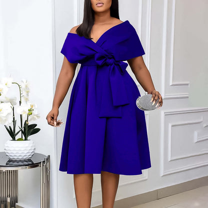 Women's Summer Fashion Lace Up Elegant African Plus Size