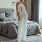 Solid Color Design Hollow Out Cutout out Knitted Dress Sleeveless Backless Lace up Beach Vacation Long Sheath Dress for Women