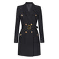 Women's Double Breasted Belt Slim Long Sleeve Dresses