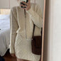 Women's Twist Retro Knitting Loose Zipper Two-piece Suits