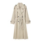 Women's Lapel Long Sleeve Double Breasted Belt Large Faux Coats