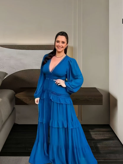 Stylish Ruffled Dress Autumn Split Expansion Dresses