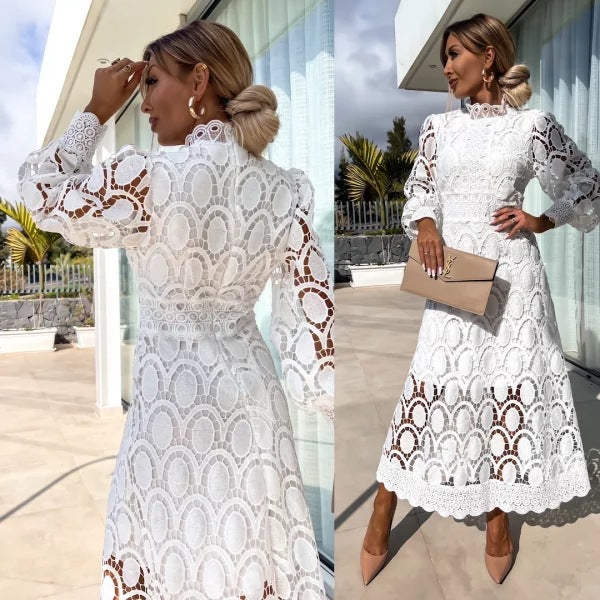 Women's Embroidered Large Swing Spring Fashion Puff Dresses