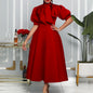 Women's Temperament Bandage Bow Mid-length African Dress Dresses