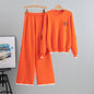 Women's Russian Woolen Fashion Round Neck Knitted Suits