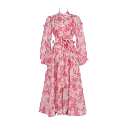 Catwalk Design Sense Hanging Flower Long Dresses