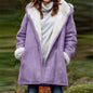 Women's Loose Veet Thickened Solid Color Mid-length Coats
