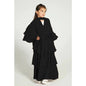 Children's Stitching Solid Color Waist Chiffon Elegant Long Dresses
