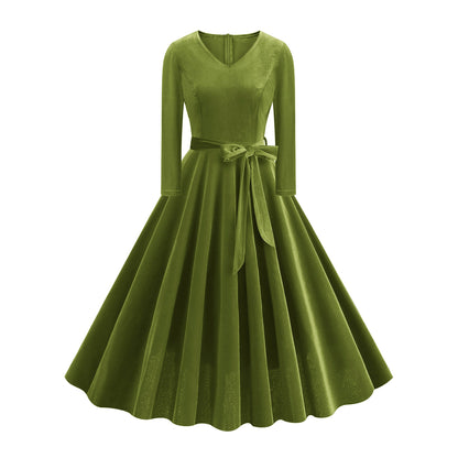 Women's Long-sleeved Autumn Halloween Retro Elegant Large Dresses
