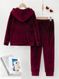 Durable Veet Pajamas Hooded Trousers Two-piece Suits