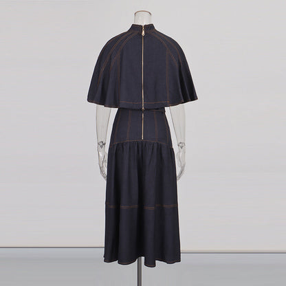 Women's Fashion Casual Set Cape Stand Collar High Suits