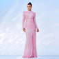 Women's Long Sleeve Temperament Crew Neck Sexy Slim Sequined Dresses