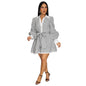 Women's Striped Shirt A- Line Long Sleeve Dresses